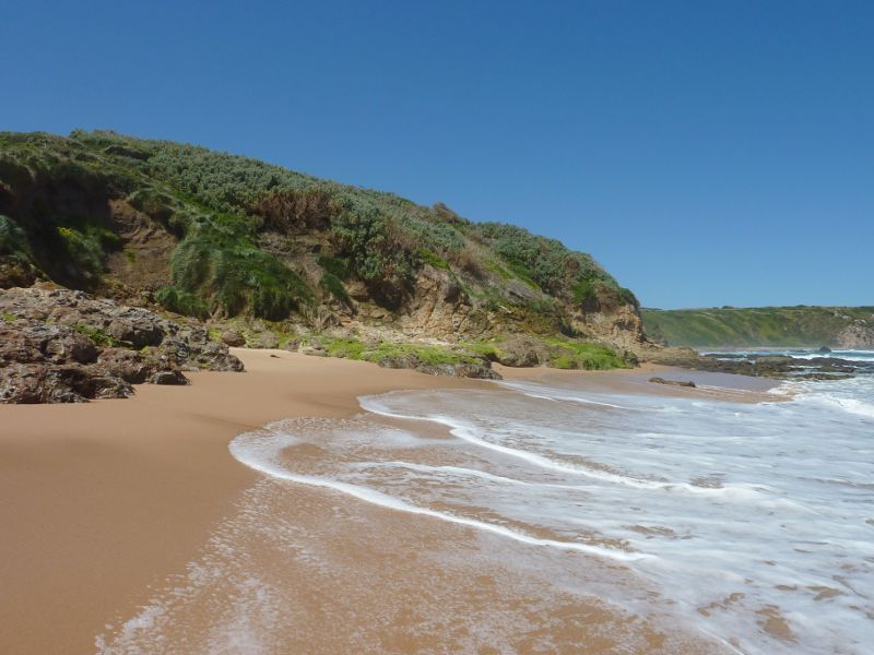 Cape Woolamai - Magic Lands Beach, north of The Pinnacles: View south-east along beach