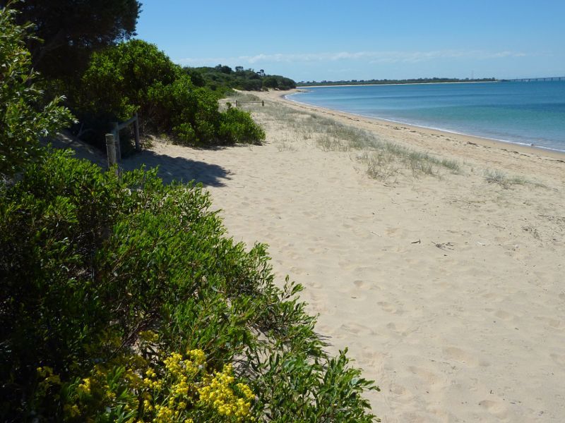 Cape Woolamai - Beach at Cleeland Bight, The Esplanade near Cottosloe Avenue - Northerly view along coast