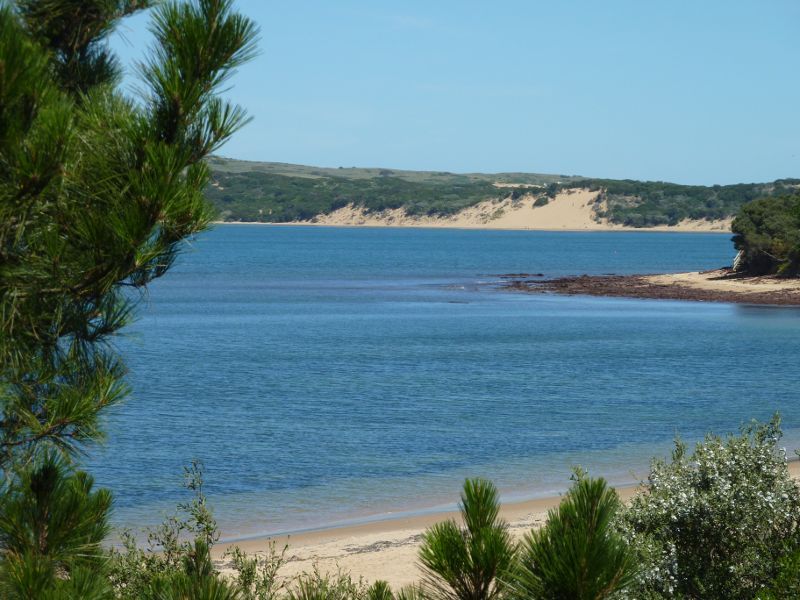 Cape Woolamai - Coastal scenery at east end of Seaspray Avenue: Southerly view towards Manuka Point and Cleeland Bight