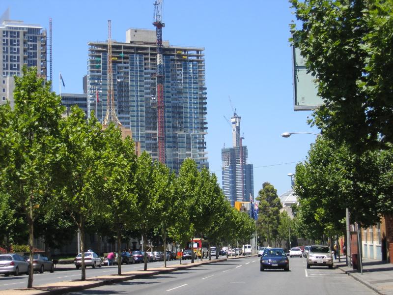 Carlton - Lygon Street, commercial centre and restaurants: View south along Lygon St between Queensberry St and Victoria St