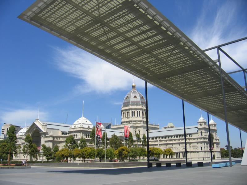 Carlton - Exhibition Building, Carlton Gardens: View towards Exhibition Building from Melbourne Museum