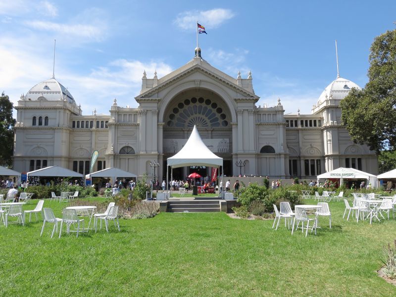 Carlton - Exhibition Building, Carlton Gardens: Western entrance facing Rathdowne St