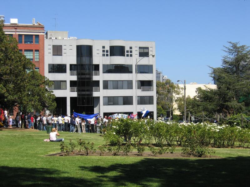 Carlton - Lincoln Square, between Swanston Street and Bouverie Street: Near corner of Bouverie St and Lincoln Sq South