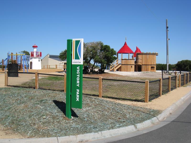 Chelsea - Victory Park, Camp Street: View of playground from corner of Camp St and The Beachway
