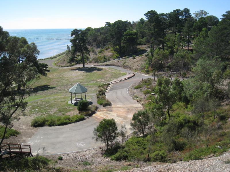 Clifton Springs - The Dell Picnic Area, northern end of Springs Street - View north-east over picnic area from path at top of cliffs