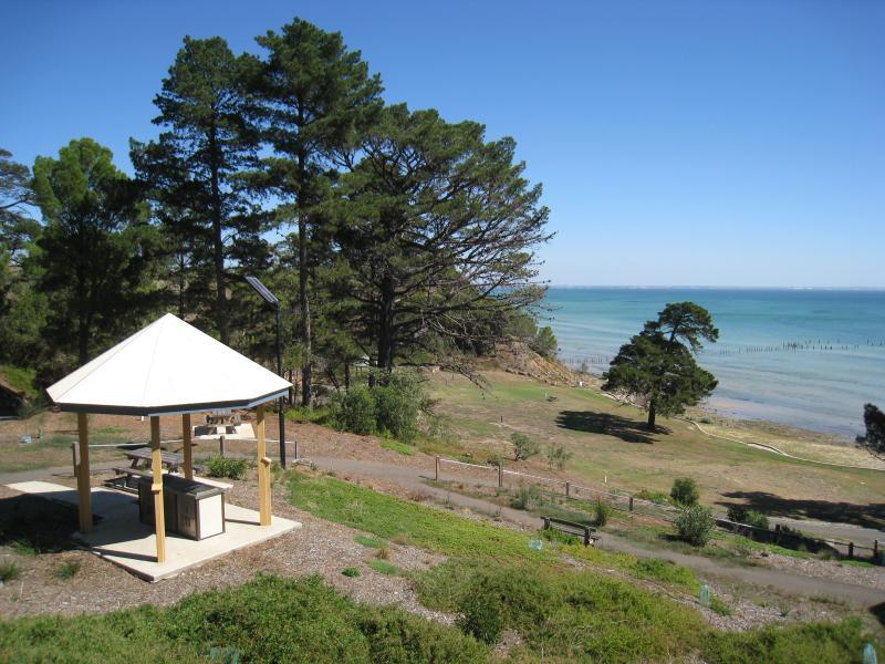 Clifton Springs - The Dell Picnic Area, northern end of Springs Street: BBQ shelter in picnic area