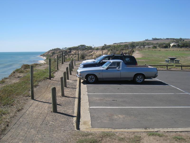 Clifton Springs - Coastline around Beacon Point, northern end of Beacon Point Road: Car park overlooking bay at northern end of Beacon Point Rd