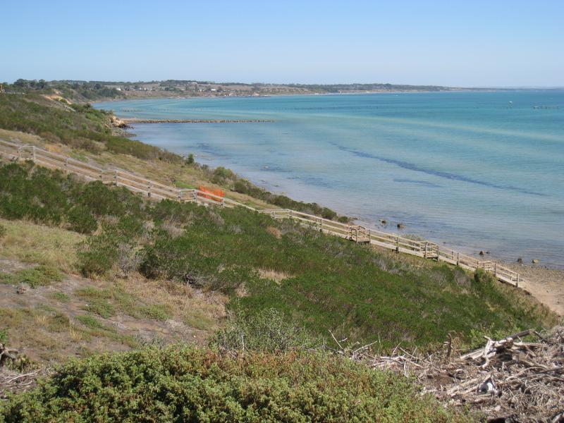 Clifton Springs - Coastline around Beacon Point, northern end of Beacon Point Road - View south-west along coast towards steps opposite Cantata Way