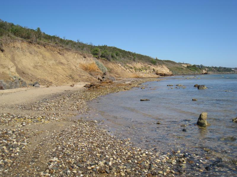 Clifton Springs - Coastline around Beacon Point, northern end of Beacon Point Road: View south-west along beach