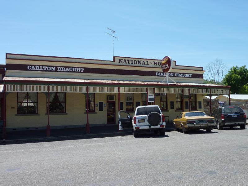 Clunes - Shops and commercial centre, Fraser Street between Service Street and Templeton Street: National Hotel, north side of Fraser St