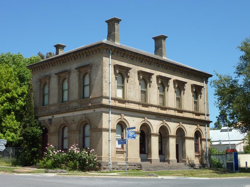 Clunes - Bailey Street: Old Clunes Post Office, corner Bailey St and Service St