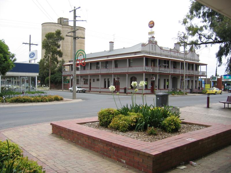 Cobram - Commercial centre and shops: Grand Central Hotel, corner Punt Rd and Terminus St