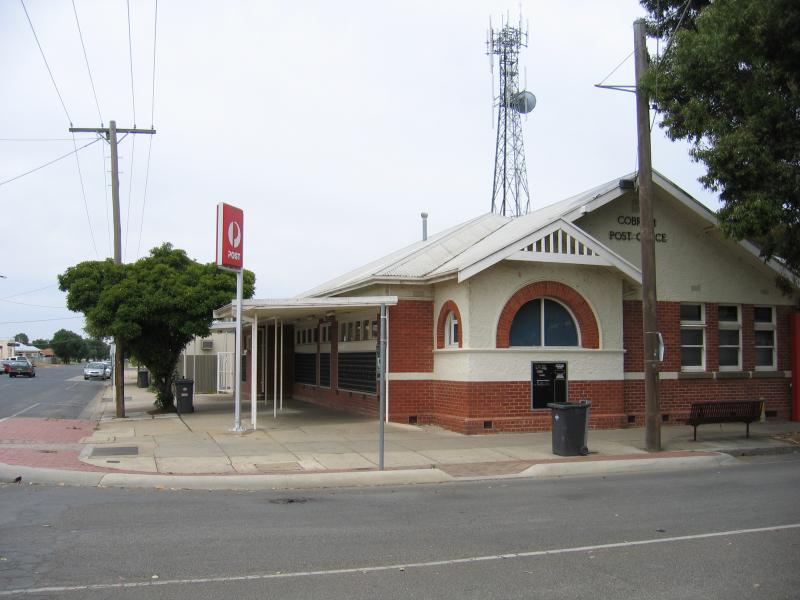 Cobram - Commercial centre and shops: Cobram Post Office, corner Bank St and High St