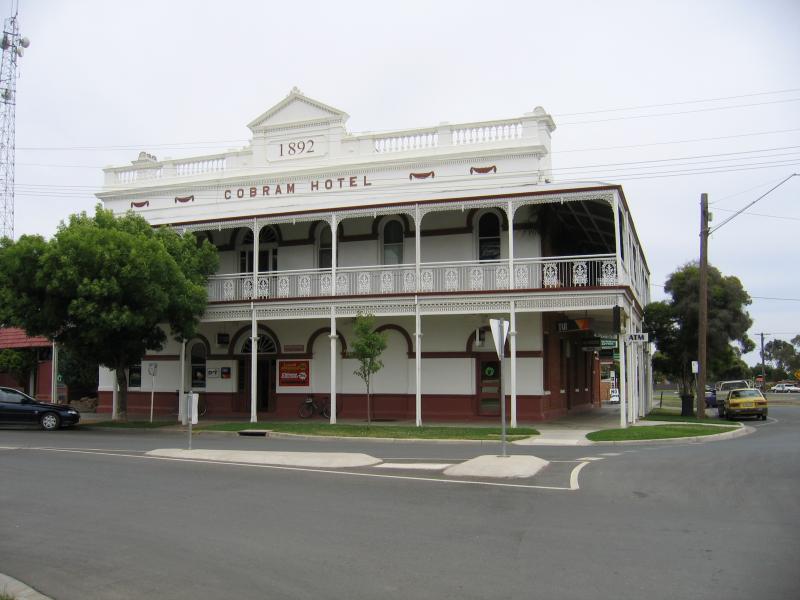 Cobram - Commercial centre and shops: Cobram Hotel, corner Main St and Station St