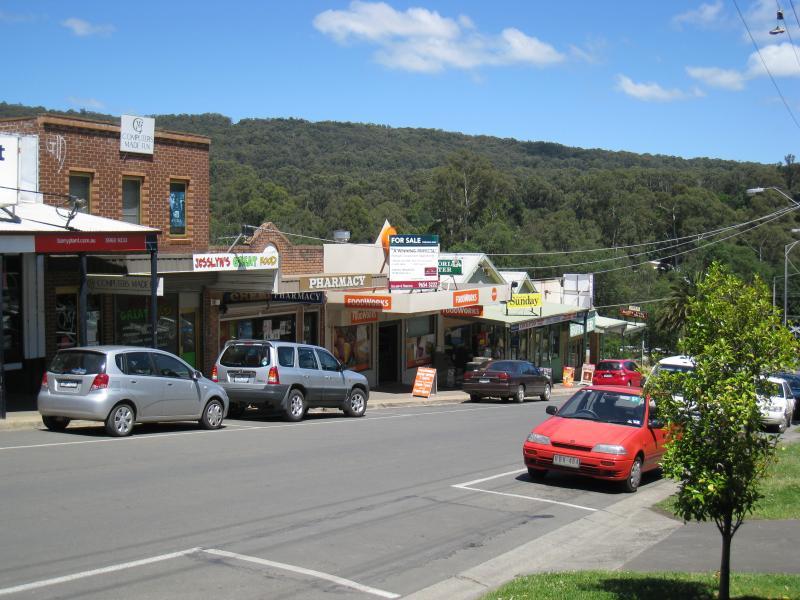 Cockatoo - Shops and commercial centre, McBride Street: View west along McBride St through shopping area
