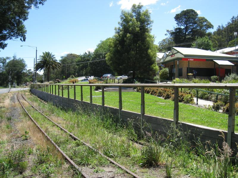 Cockatoo - Shops and commercial centre, McBride Street: View north along railway line towards post office and McBride St