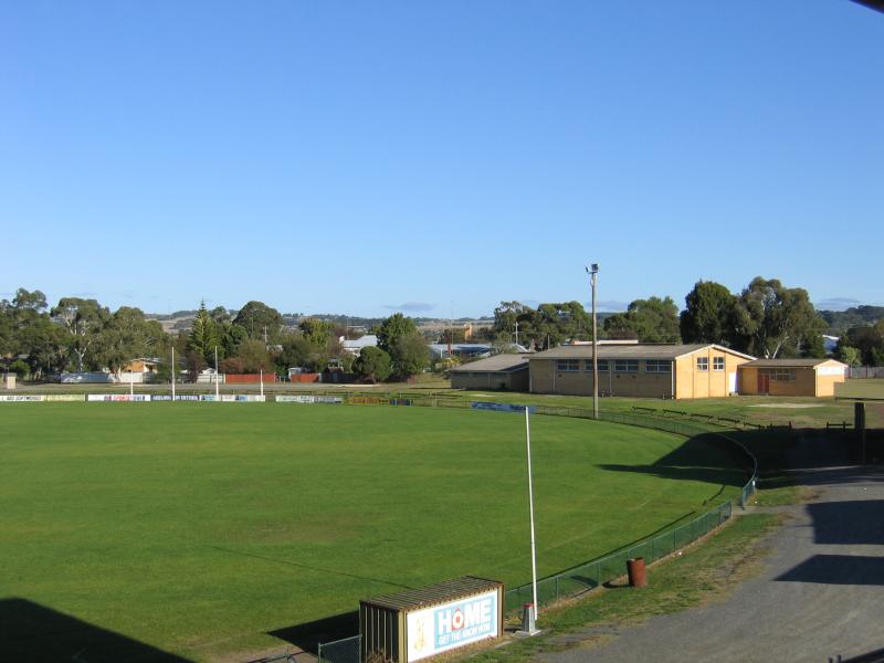 Colac - Around Colac: View across oval from grandstand, Central Reserve, Gravesend St