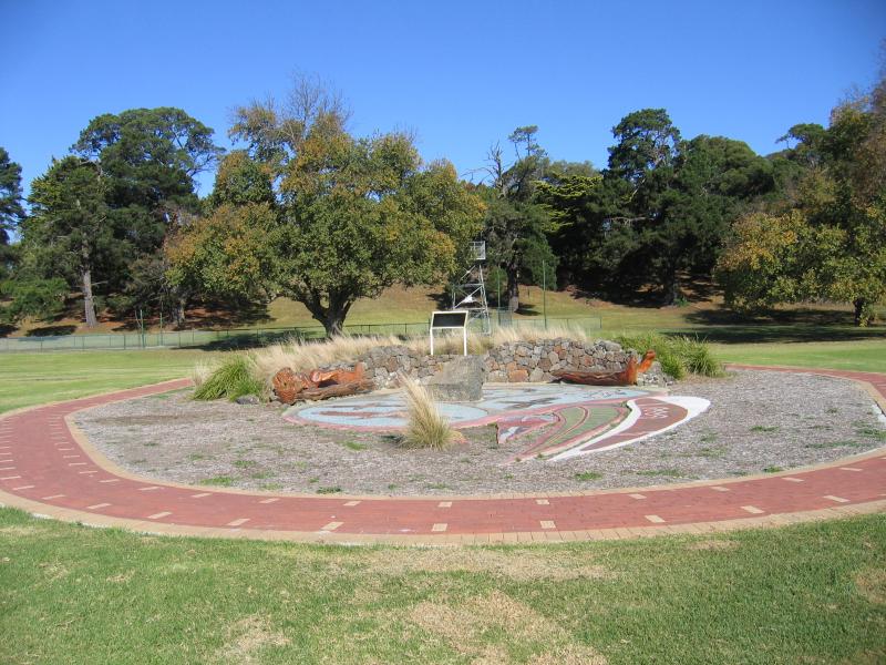 Colac - Lake Colac near Botanic Gardens: Tachyglossus mosaic on the foreshore