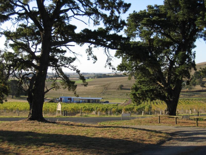 Colac - Red Rock Reserve playground: View towards Red Rock Winery