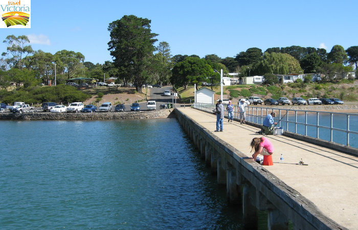 Corinella - View along Corinella Jetty towards the coast