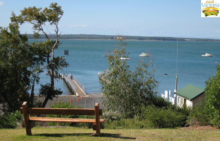 Corinella - View of boat ramp and French Island in the distance