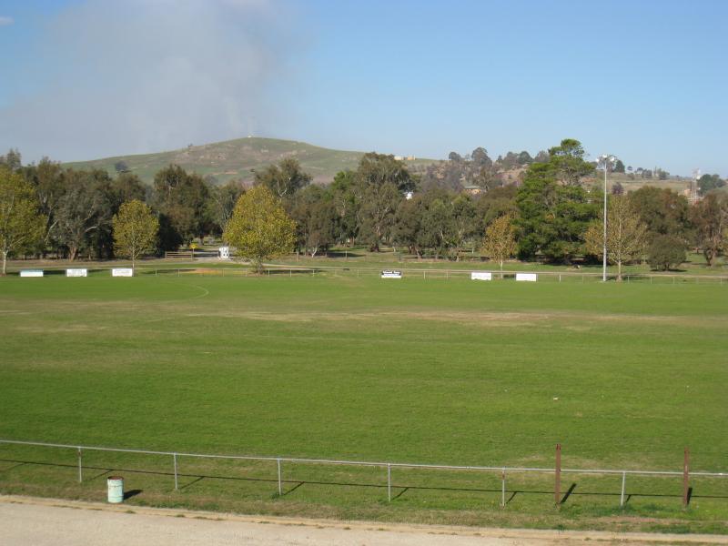 Corryong - Corryong Recreation Reserve: View south-east across oval from grandstand
