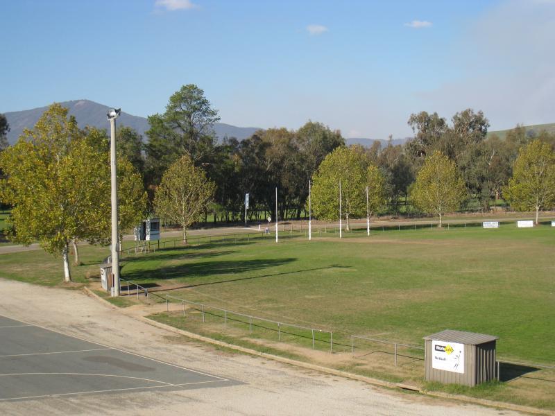 Corryong - Corryong Recreation Reserve: View east along oval from grandstand