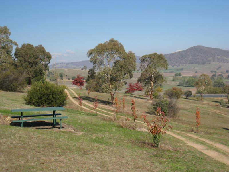 Corryong - Playles Lookout, Back Thowgla Road: Southerly view through lawns