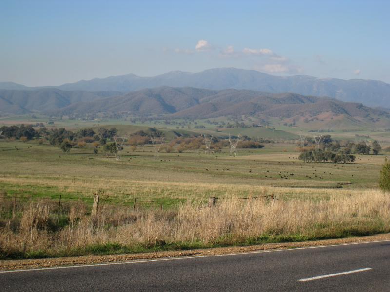 Corryong - Murray Valley Highway, between Murray River Road and Murray River: North-east view from Murray Valley Hwy near Upper Murray Rd