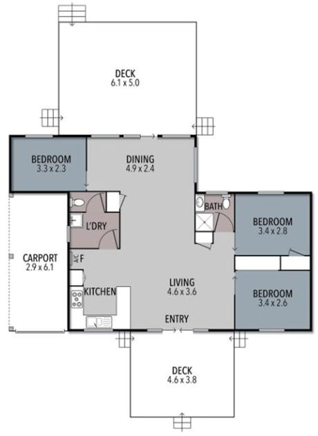 Cowes Cottage Phillip Island - Floor plan