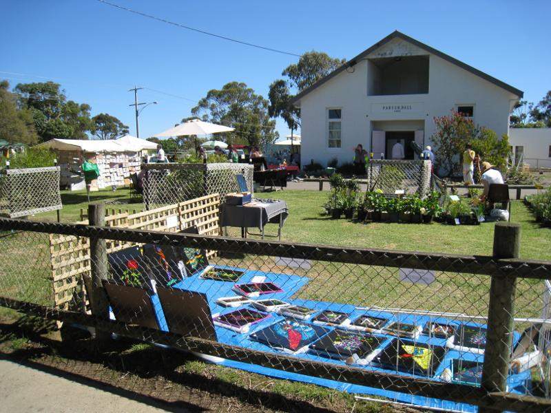 Cowes - Shops and commercial centre, Thompson Avenue north of Church Street: Parish Hall, corner Thompson Av and Church St