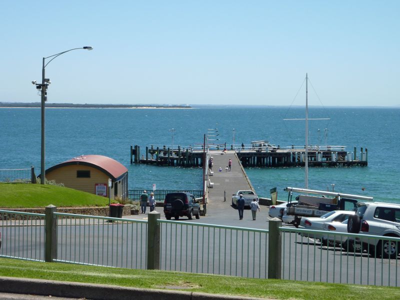 Cowes - Cowes Jetty, off The Esplanade: View north along jetty from car park