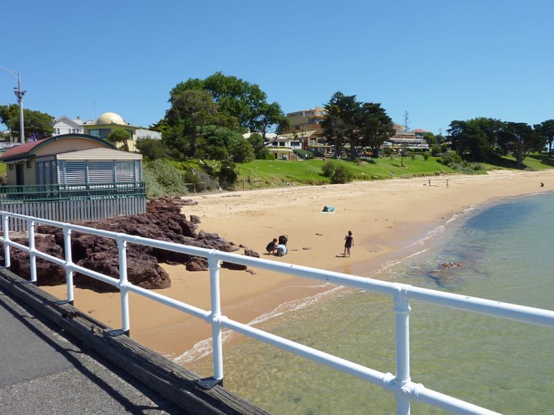 Cowes - Cowes Jetty, off The Esplanade: View of beach on west side of jetty