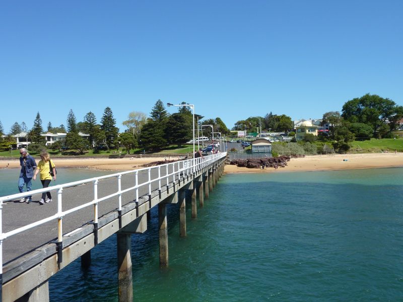 Cowes - Cowes Jetty, off The Esplanade: View south along jetty towards beach