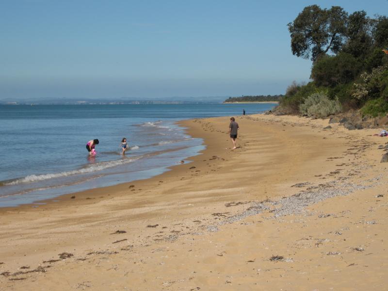 Cowes - Beach and foreshore between Erehwon Point and Coghlan Road - View east along beach near Coghlan Rd