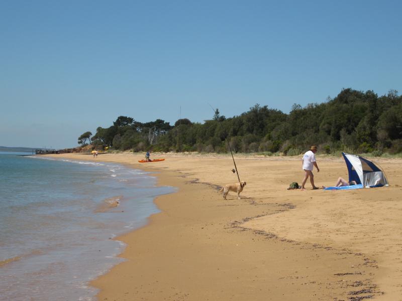 Cowes - Beach at end of McKenzie Road: View north-east along beach
