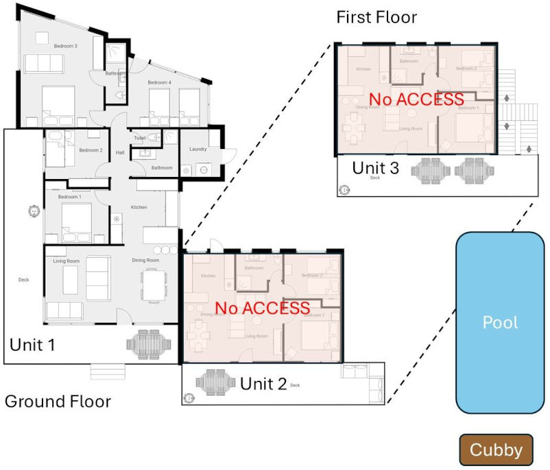 PI Holiday Retreat Unit 1 - Floor plan