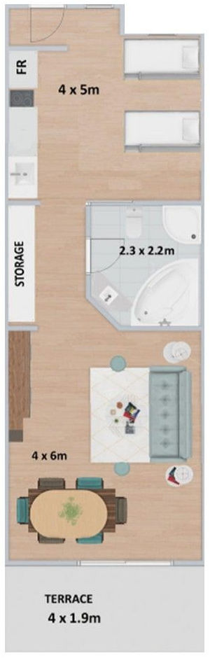 Serenity Studio at The Waves - Floor plan