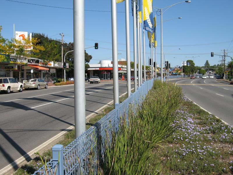 Cranbourne - Commercial centre and shops, High Street: View south along High St towards Lyall St