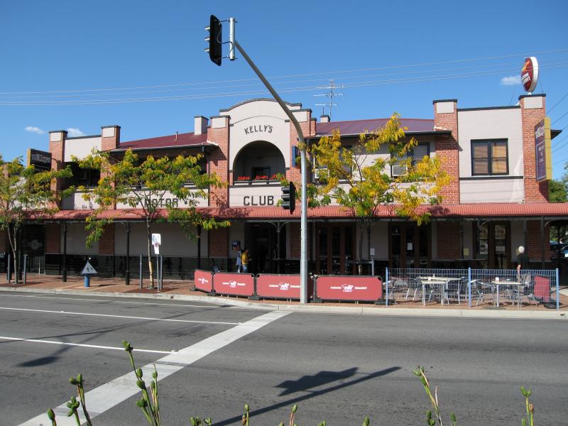 Cranbourne - Commercial centre and shops, High Street: Kelly's Motor Club Hotel, corner High St and Childers St
