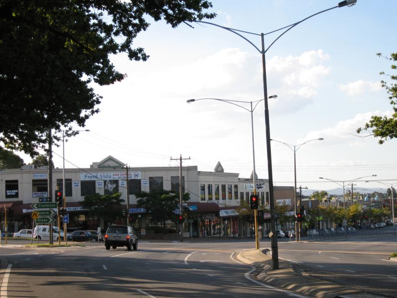 Cranbourne - Commercial centre and shops, High Street: View north along High St towards Sladen St