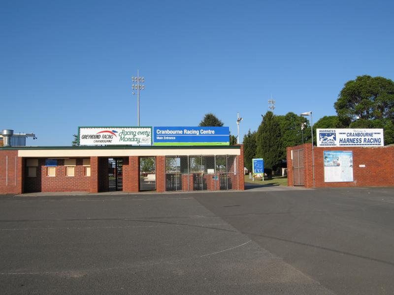 Cranbourne - Cranbourne Racecourse: Cranbourne Racing Centre main entrance at car park off Grant St