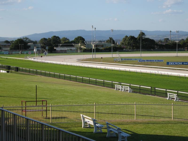 Cranbourne - Cranbourne Racecourse: View north-east across track from grandstand
