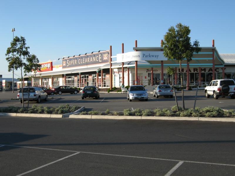 Cranbourne - Thompson Parkway Shopping Centre, South Gippsland Highway at Thompsons Road: View of shopping centre from car park