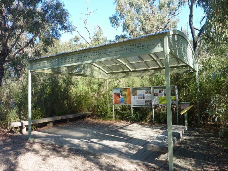 Cranbourne - Royal Botanic Gardens Cranbourne, Ballarto Road: Information shelter at Stringybark Picnic Area
