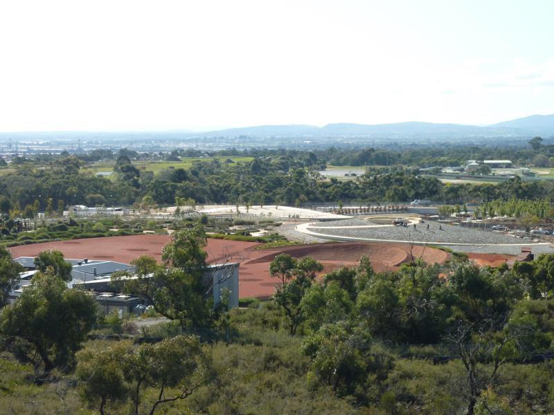 Cranbourne - Royal Botanic Gardens Cranbourne, Ballarto Road: Northerly view from Trig Point Lookout towards Australian Garden
