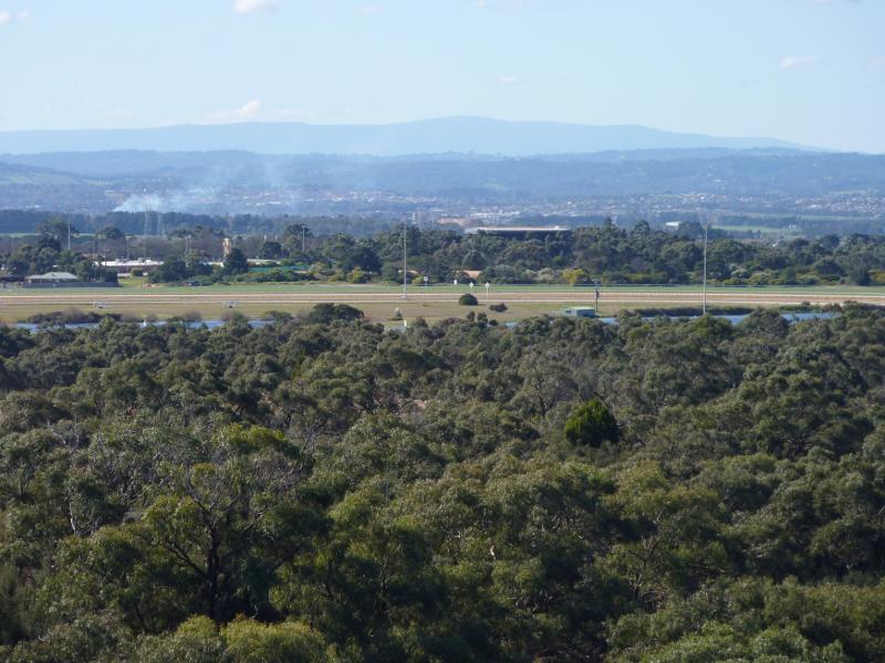 Cranbourne - Royal Botanic Gardens Cranbourne, Ballarto Road: North-easterly view from Trig Point Lookout towards Cranbourne Racecourse