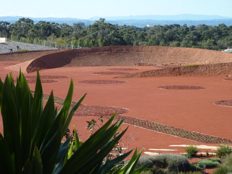 Cranbourne - Australian Garden at Royal Botanic Gardens Cranbourne: Northerly view towards Red Sand Garden from visitor centre
