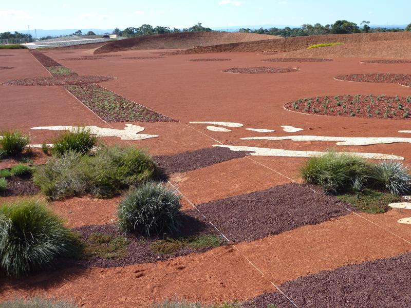 Cranbourne - Australian Garden at Royal Botanic Gardens Cranbourne: Northerly view across Red Sand Garden from visitor centre