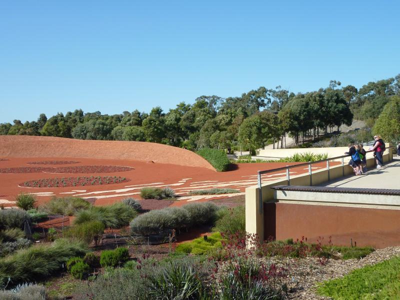 Cranbourne - Australian Garden at Royal Botanic Gardens Cranbourne: Viewing area overlooking Red Sand Garden